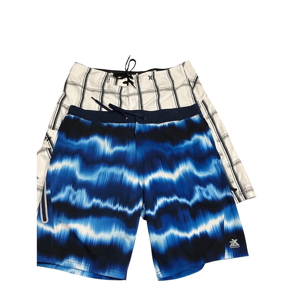BUNDLE 2PCS Hurley Shorts Men's 36 & ZEROSPOSUR Swim Trunks Shorts Size L/G